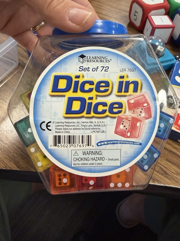 Learning Resources Dice in Dice Set of 65/72 LER 7697 Math Manipulatives
