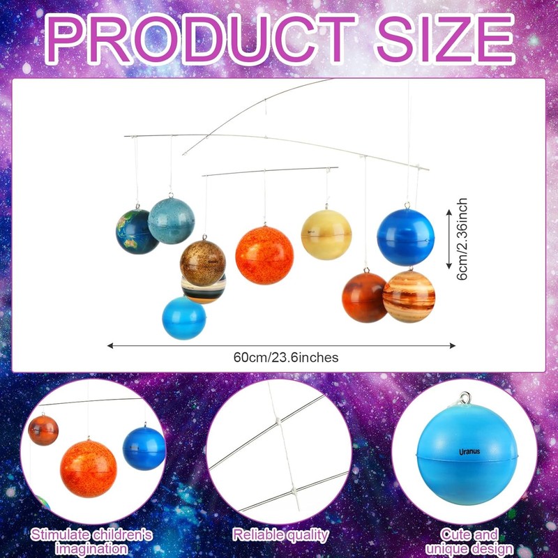 3D Solar System Mobile Hanging Planets Solar System Decor Educational Planets gallery