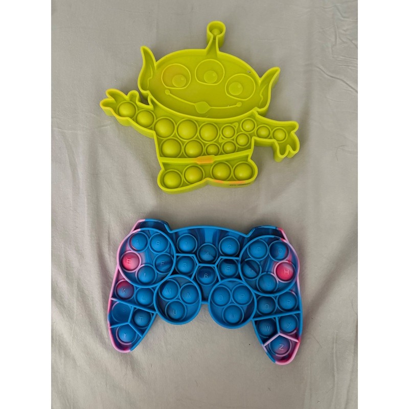 2pc Pop Fidget Toy Set Toy Story Alien & Blue Pink Game Controller Sensory Toys