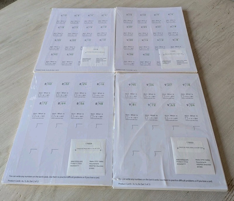 HMH Math Worksheets Lot (2&5, 3&4, 8, 9) Multiplication & Division • 30 Sheets