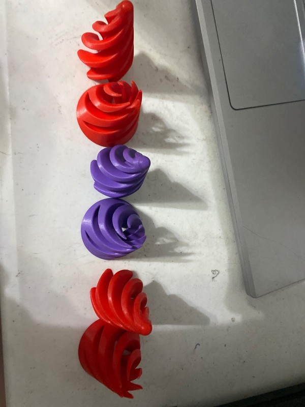 3D Printed Fidget Big 4-5 inches Satisfying Spiral Red or purple gallery
