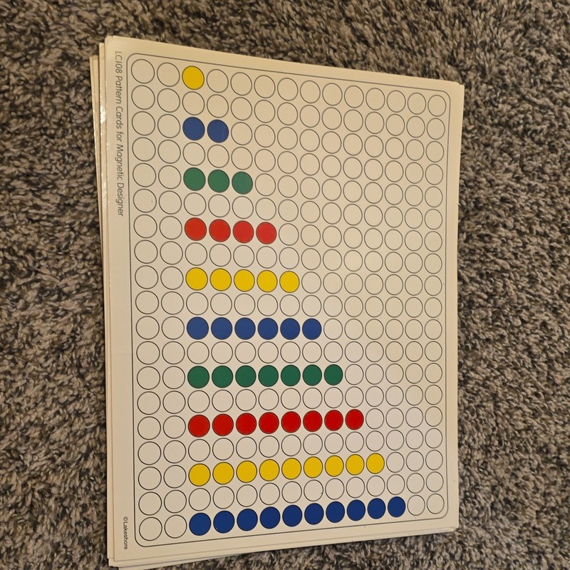 Lakeshore Magnetic Pattern Activity Board w/ Pattern Cards & Dots, Shapes/Colors gallery