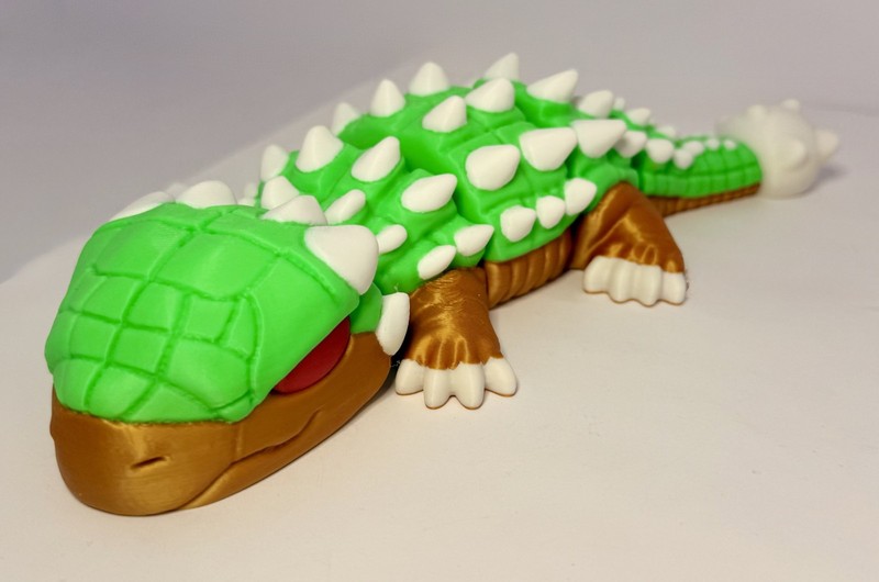 Large 3D Printed Articulated Ankylosaurus – Flexible Toy Figurine – 12 Inches