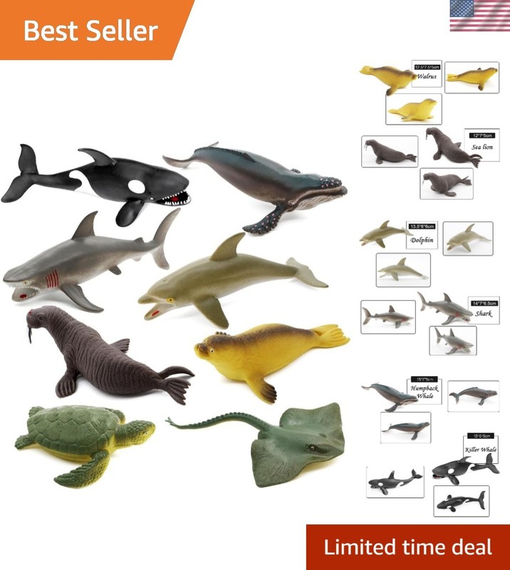 Sea Animal Adventure 12-Piece Toy Set – Perfect for Inspiring Young Ocean Lovers