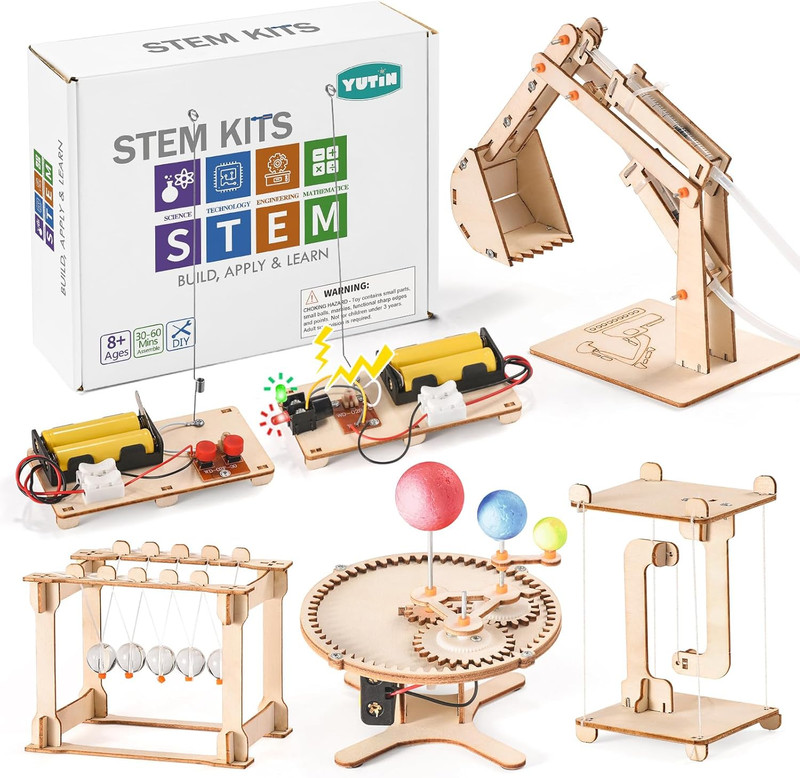 STEM Science Kits for Kids Ages 8-12 8-10, Wood Building Crafts Kits for Boys, S