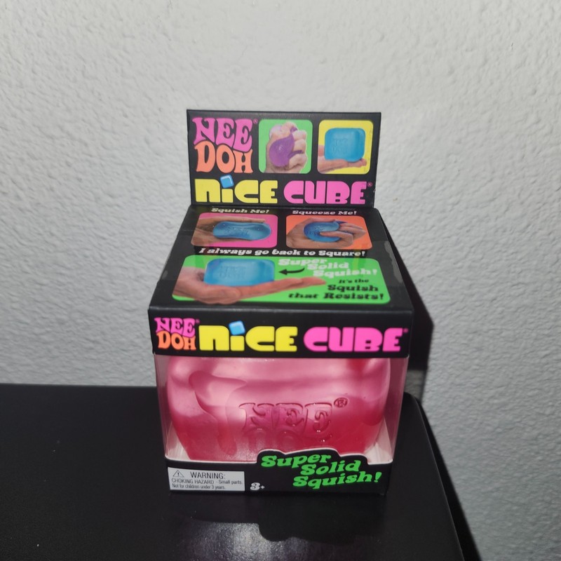 Schylling NeeDoh Nice Cube Super Solid Squish Pink Toy, FAST SHIPPING!