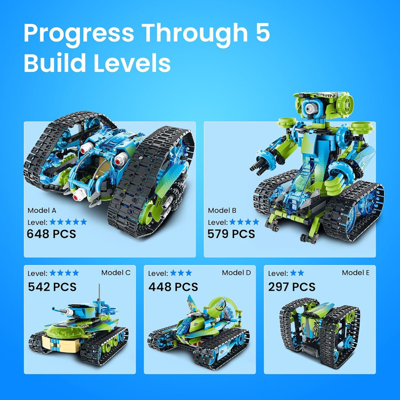 Robot Car Building Kit with Remote Control STEM Gifts for Boys Ages 8-14, Techni gallery
