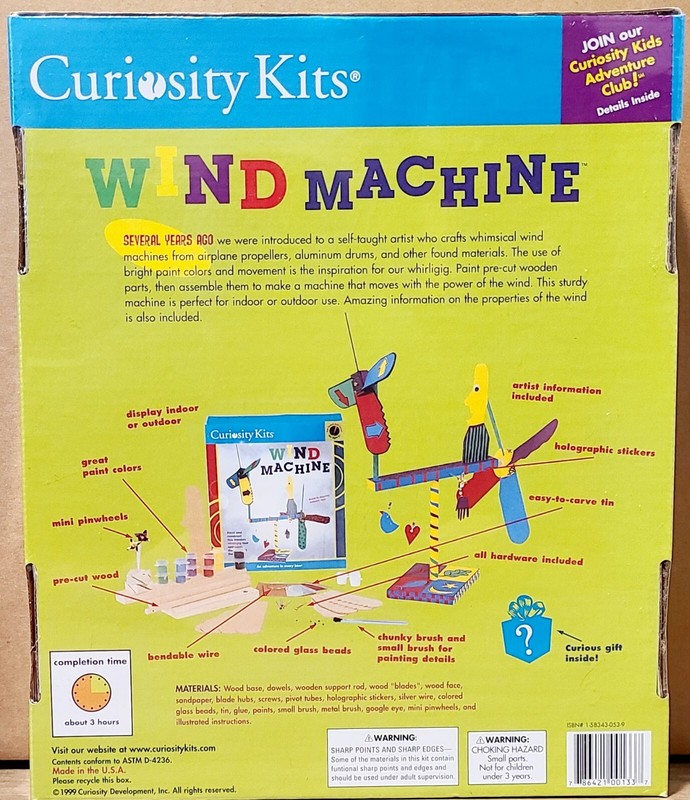 Curiosity Kits Wind Machine Whirligig Science Craft Weather Project NEW & SEALED gallery
