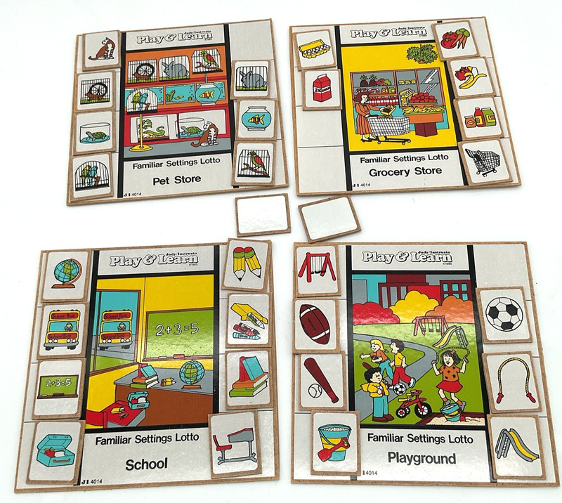 Retro 1985 Judy/Instructo Play & Learn 4014 Lotto Boards Teaching Preschool