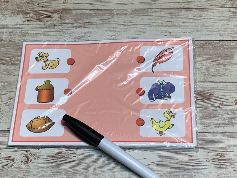 Busy bag - Write & Wipe Activity Set - Phonics Matching Pictures - Learning gallery