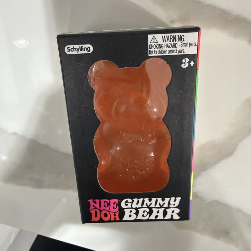Schylling Nee Doh Gummy Bear Squeeze Toy Orange 25346HY Ages 3-11 Years 4-7 8-11