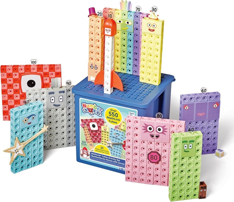hand2mind Numberblocks Heroes and Zero Math Linking Blocks Activity Set