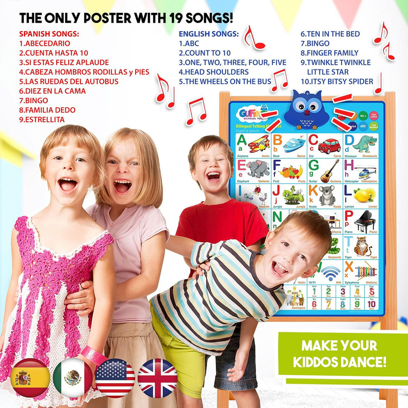 Alphabet Wall Chart - Bilingual Toys with Interactive Touch Buttons for Independ gallery