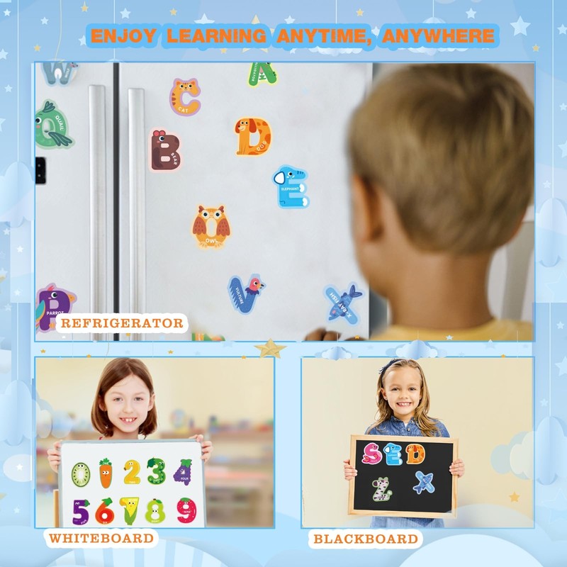 52PCS Magnetic Letters and Numbers Large Fridge Magnets Large, Multi Color gallery