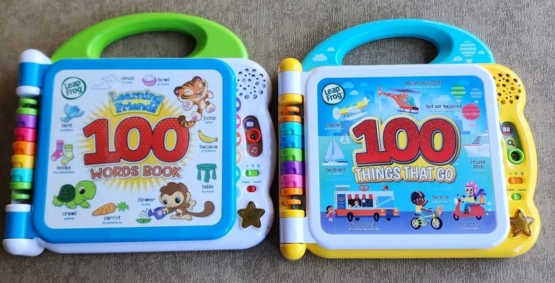 Set 2 Toys LEAP FROG Learning Friends 100 Words Book & 100 Things That Go Works