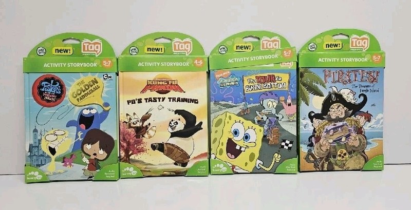 Leap Frog Tag Storybooks Lot of 4 Foster’s Kung Fu Panda Spongebob Pirates New