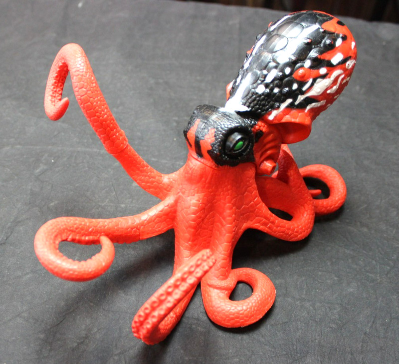 VINTAGE LARGE HARD PLASTIC RED OCTOPUS TOY