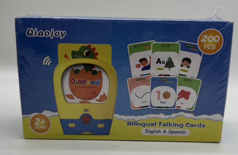 Qiaojoy Bilingual Talking Flash Cards 120 Pcs English & Spanish New