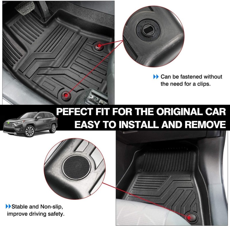 Floor Mats for 2019-2024 2025 Toyota RAV4 Accessories All Weather Floor Liner 3D gallery