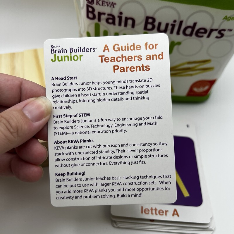 Brain Builders Junior Wooden Planks STEM Building Educational Toy w Cards Case gallery