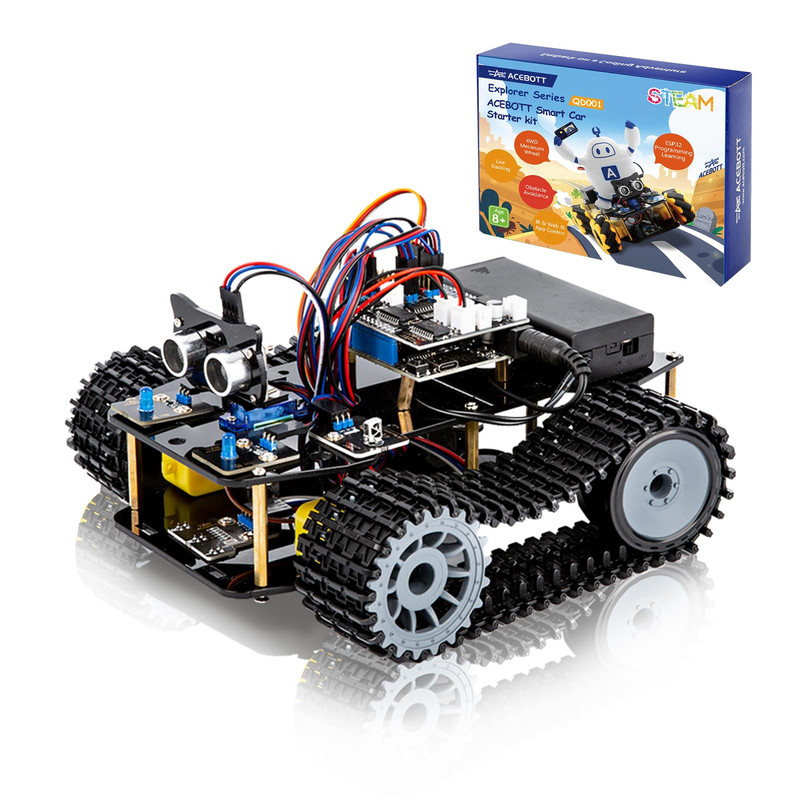 Acebott Smart Robot Tank Car Kit Esp32 For Arduino Robotics For Kids Ages 8-12