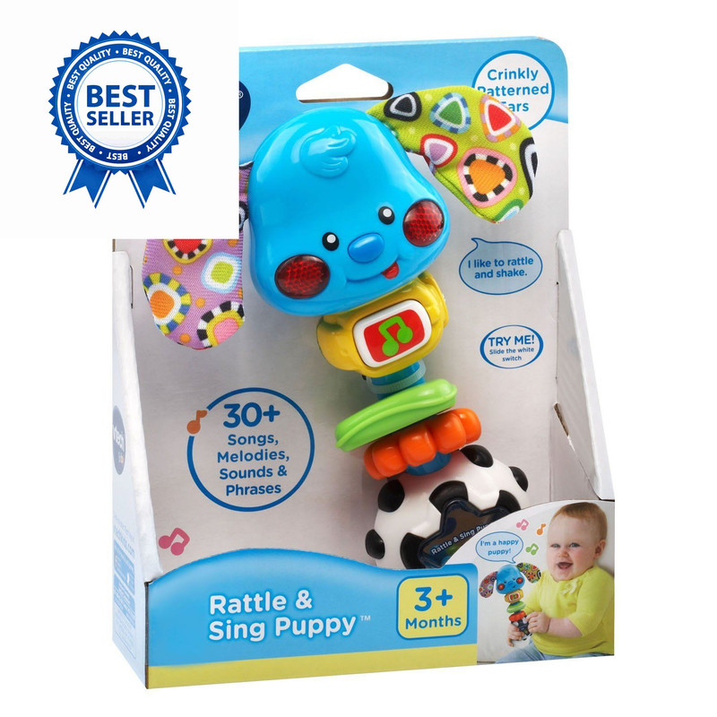 VTech Baby Rattle and Sing Puppy 5.3" x 7" x 2", Multicolor gallery