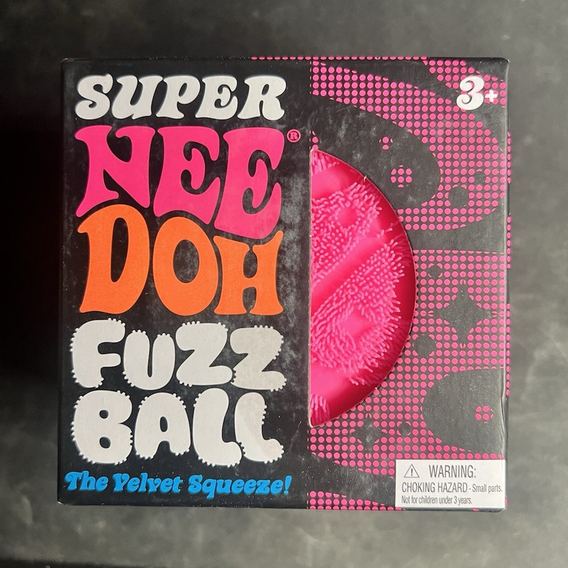 NeeDoh Super Fuzz Ball XL Velvet Squeeze Pink Fuzzball Squeeze Stress Ball NEW