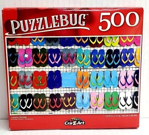 500pc PUZZLE JIGSAW SET SCHOOL SUPPLIES COLORFUL SANDALS KITTENS SWEETS GUMMIES