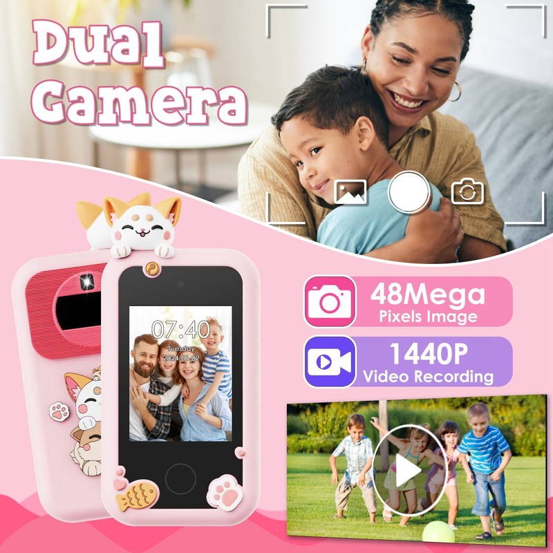 Kids Smartphone Toy Dual Camera Phone Touchscreen Learning Toy Kids Play Toys gallery