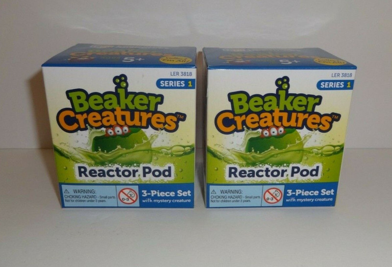 LOT 2 X LEARNING RESOURCES BEAKER CREATURES REACTOR POD 3 PIECE SET SERIES 1 NEW