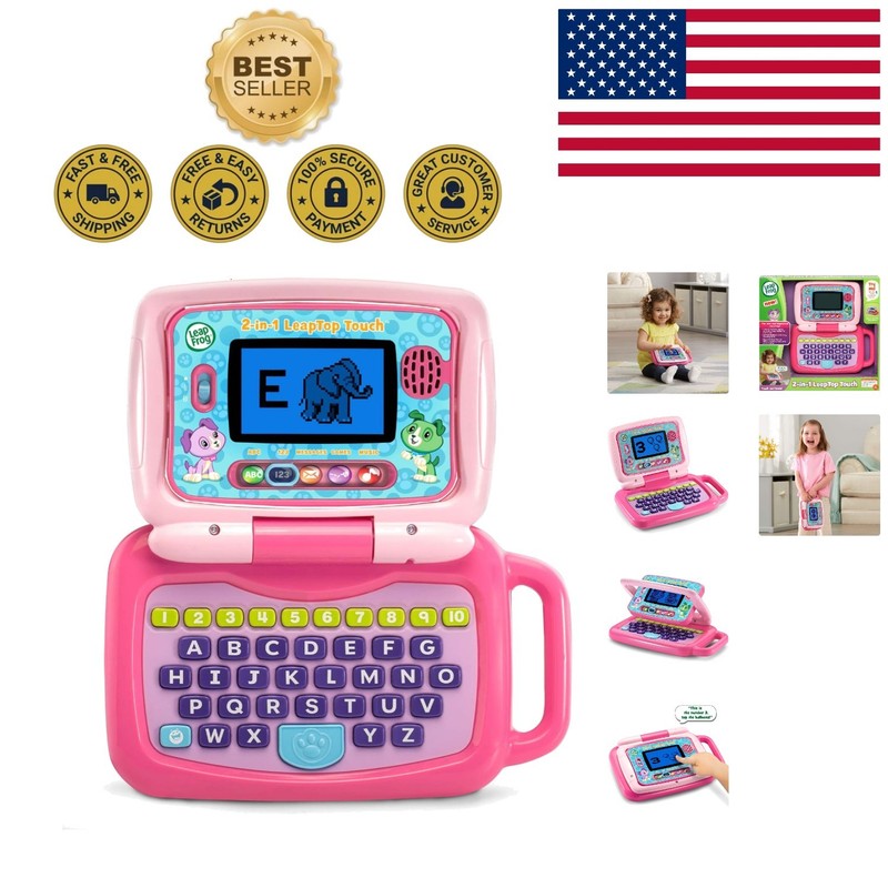 2-in-1 LeapTop Touch in Pink: Interactive Learning Toy for Preschoolers