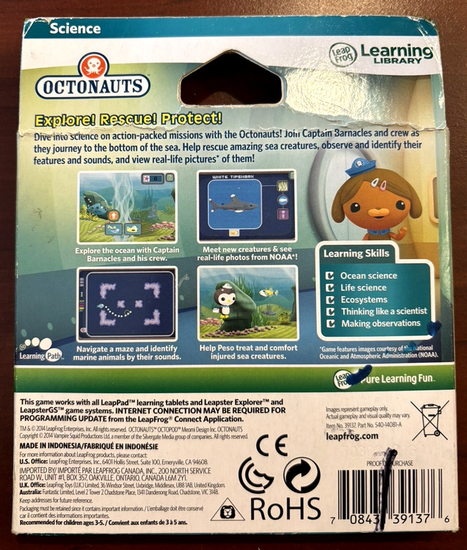 Leap Frog LeapPad Explorer Learning System: Octonauts, Leap Pad 1 2 3 GS Ul NIB gallery