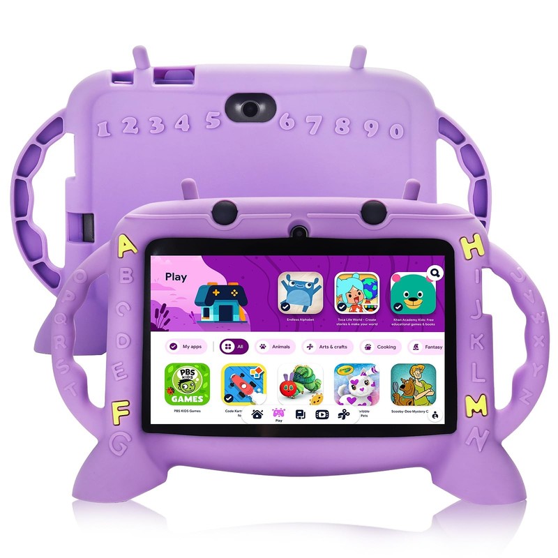 Kids Tablet, 7 inch Tablet for 2-10, Educational Learning Toddler Purple