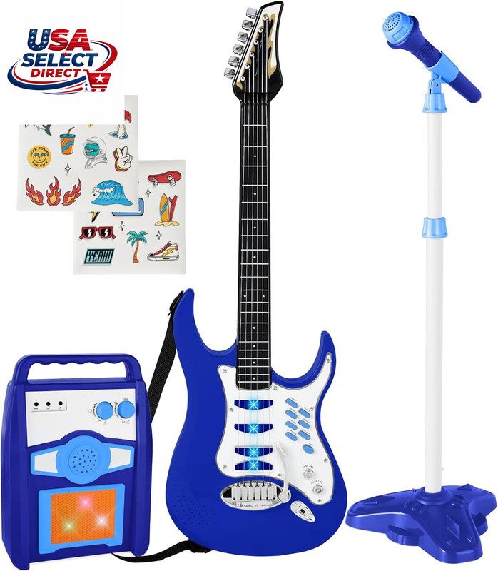 Kids Electric Guitar Set with Microphone & Amp – Interactive Musical Toy