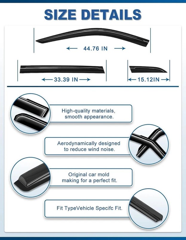 6pcs Out-Channel Window Rain Guards Fit for Honda CRV CR-V 2023 2024 2025 2026,E gallery