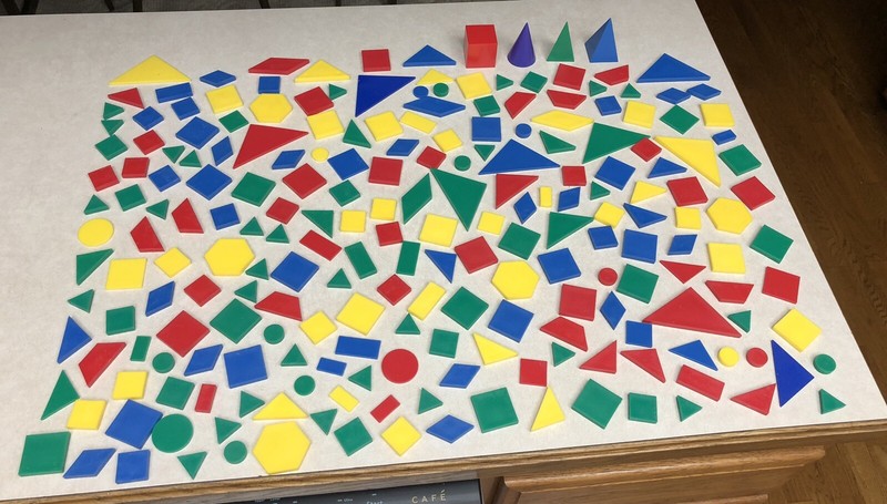 BAG OF GEOMETRY SHAPES TANGRAMS MATH HOMESCHOOL LEARNING 219+ Pieces