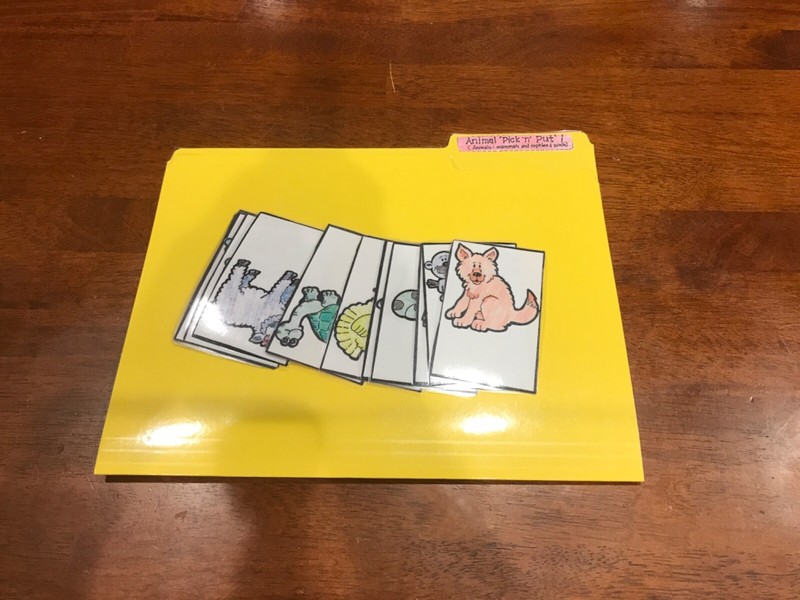 Animal Pick n Put! Animal classification science grades k-2 file folder game