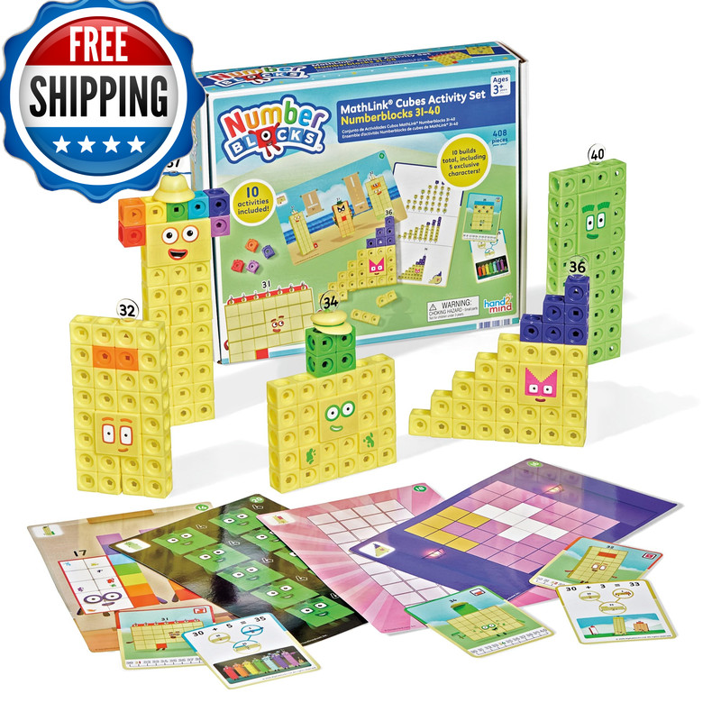 Hand2Mind Numberblocks 31-40 Mathlink Cubes Activity Set – Learn Numbers Early