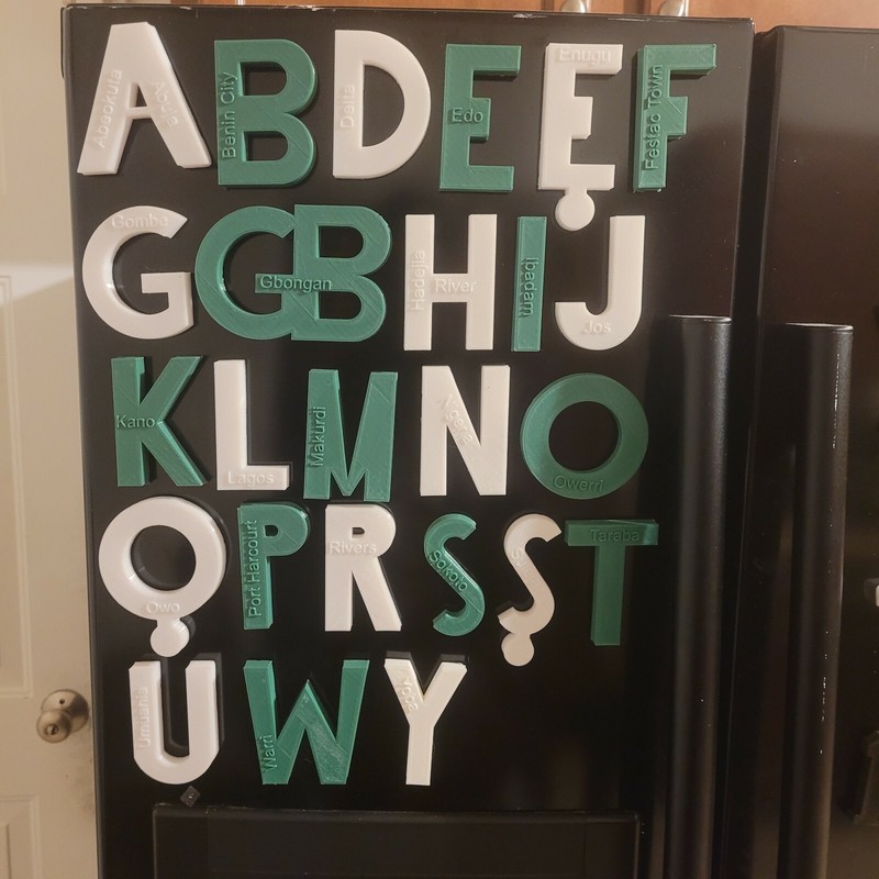 ABD Alphabet Letters Nigerian Alphabet Yoruba Alfabeti Educational Magnets LARGE