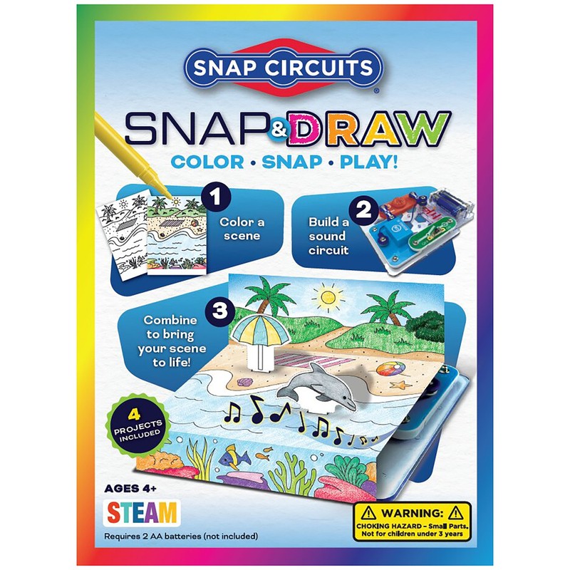 SNAP CIRCUITS: Snap & Draw - Color 3D Landscape Scene & Build Sound Circuits, 4+