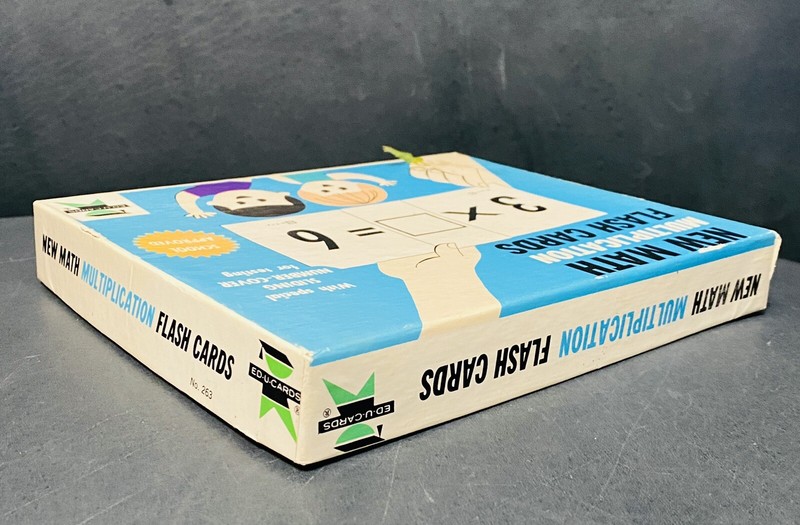 VINTAGE MATH MULTIPLICATION FLASH CARDS 1966 ED U BINNEY & SMITH NIB gallery