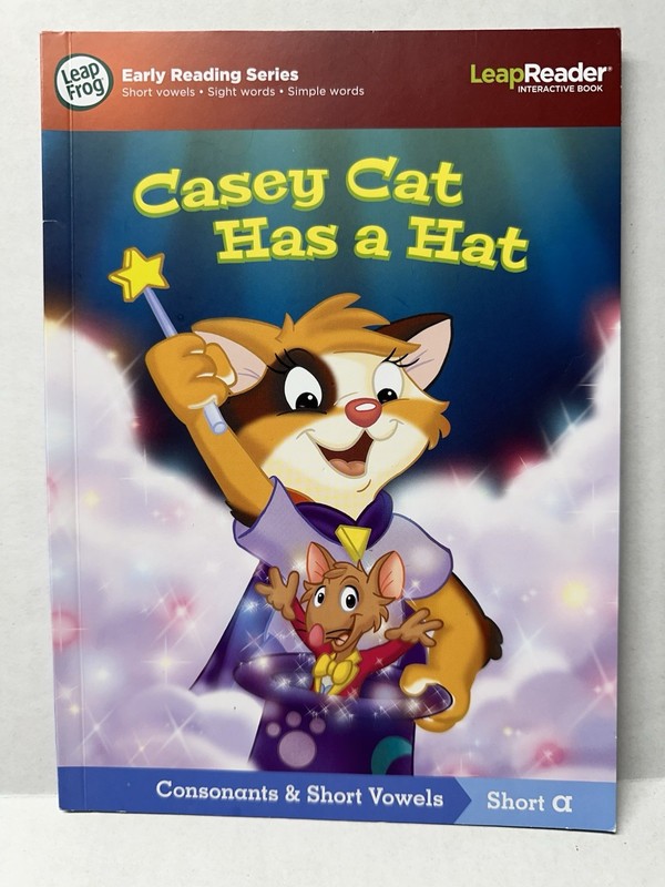 Leap Frog Leap Reader Interactive Book Casey Hat Has A Cat Constants & Vowel a