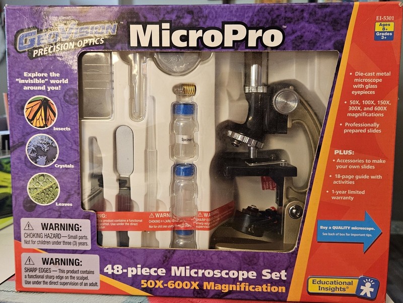 Micro Pro Microscope Set GeoVision Precision Optics Educational STEM 48 Piece