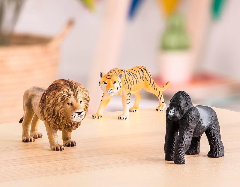 Realistic Jungle Animal Figurines, Plastic Lion, Tiger & Gorilla Toys – Colle... gallery