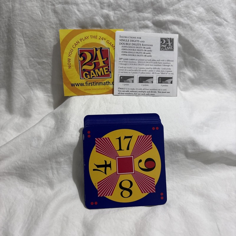 24 Game 96-Card Deck: Integers Math Card Game-192 Combinations Homeschool gallery