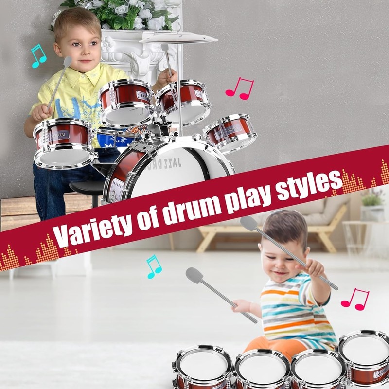 Kids Drum Set for Toddlers 1-3 3-5 - Musical Instruments Toys Drum Kit 9 Pcs ... gallery