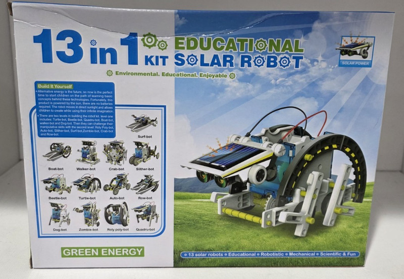 NIB – Green Energy 13 In 1 Educational Solar Robot Kit Ages 10+