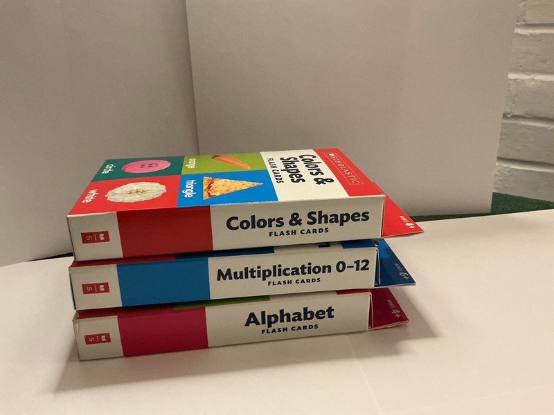 Scholastic Flash Cards-Multiplication,Alphabet,Colors & Shapes=168 total cards gallery