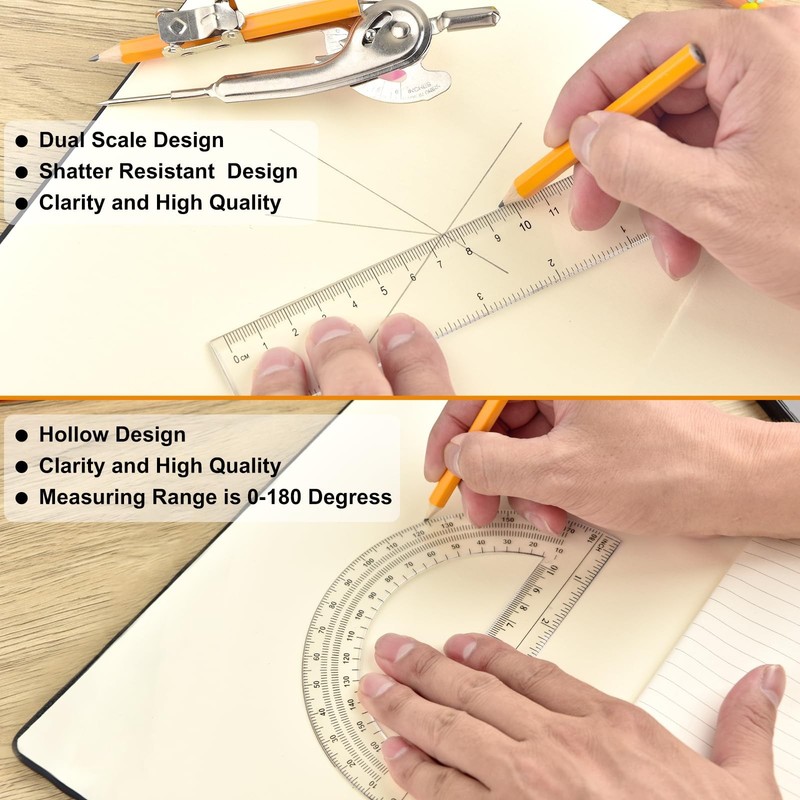 120-Piece Geometry Math Set - Compass, Protractor, Ruler & Drawing Tools for Stu gallery