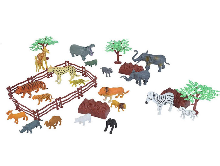 NEW 36pc Safari “ Wild Republic “Animals Figurine Playset In Plastic Bucket gallery
